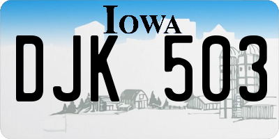 IA license plate DJK503