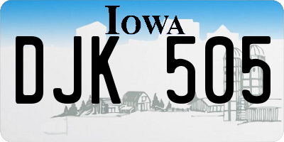 IA license plate DJK505