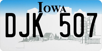 IA license plate DJK507