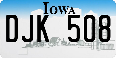 IA license plate DJK508