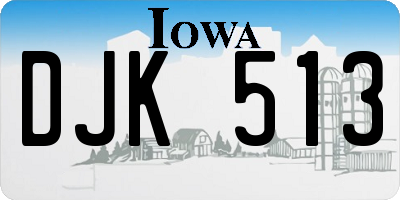 IA license plate DJK513