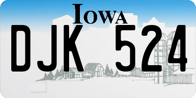 IA license plate DJK524