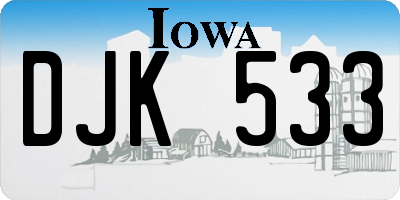 IA license plate DJK533