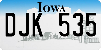 IA license plate DJK535