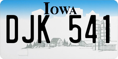 IA license plate DJK541
