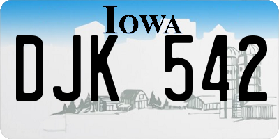 IA license plate DJK542