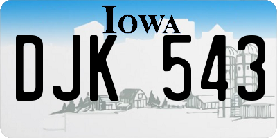 IA license plate DJK543