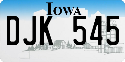 IA license plate DJK545