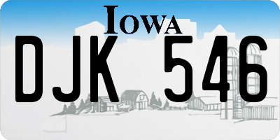 IA license plate DJK546