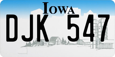 IA license plate DJK547