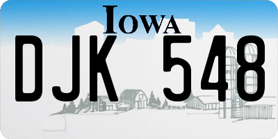 IA license plate DJK548