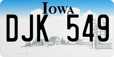 IA license plate DJK549