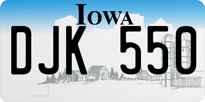 IA license plate DJK550