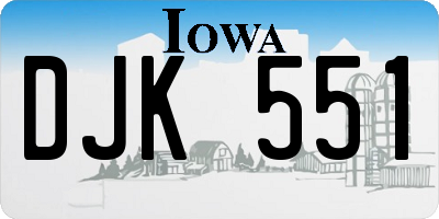 IA license plate DJK551