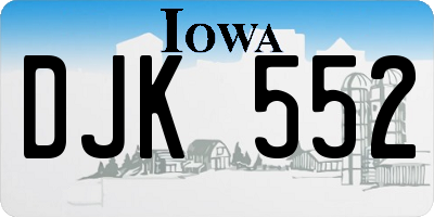 IA license plate DJK552
