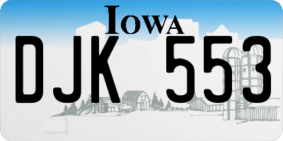 IA license plate DJK553