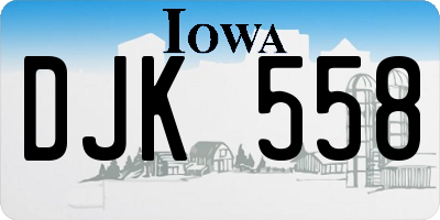 IA license plate DJK558