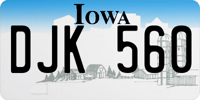 IA license plate DJK560