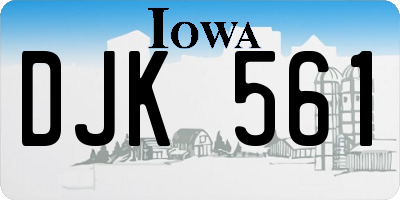IA license plate DJK561
