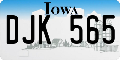 IA license plate DJK565