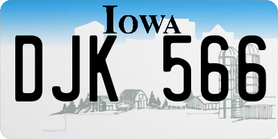IA license plate DJK566