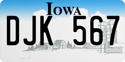IA license plate DJK567