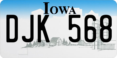 IA license plate DJK568