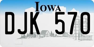 IA license plate DJK570