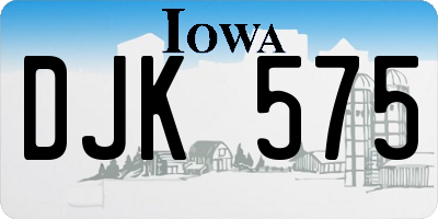 IA license plate DJK575