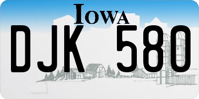 IA license plate DJK580