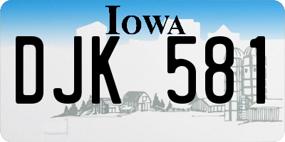 IA license plate DJK581