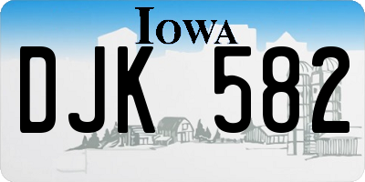 IA license plate DJK582