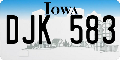 IA license plate DJK583