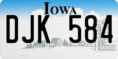 IA license plate DJK584