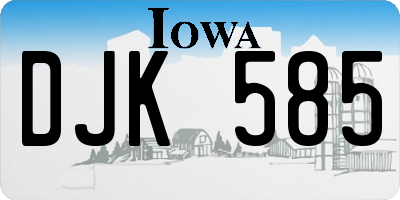 IA license plate DJK585