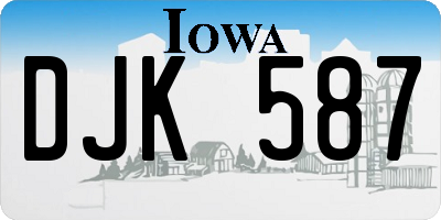 IA license plate DJK587