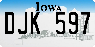 IA license plate DJK597