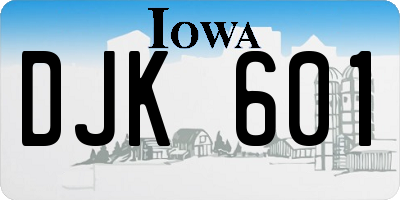 IA license plate DJK601