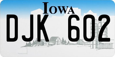 IA license plate DJK602