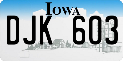 IA license plate DJK603