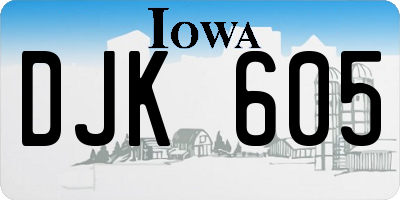 IA license plate DJK605