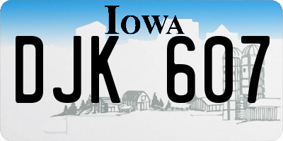 IA license plate DJK607