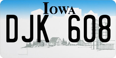 IA license plate DJK608