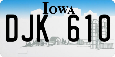 IA license plate DJK610