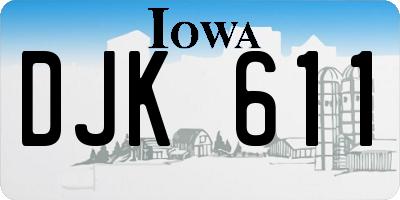 IA license plate DJK611