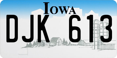 IA license plate DJK613