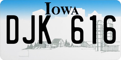 IA license plate DJK616