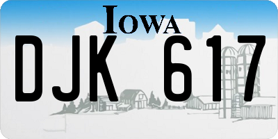 IA license plate DJK617