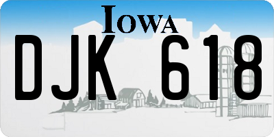 IA license plate DJK618