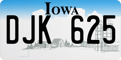 IA license plate DJK625